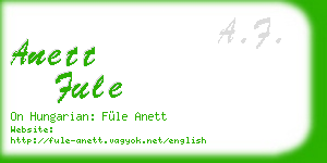 anett fule business card