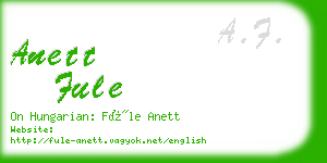 anett fule business card